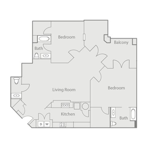 a floor plan of a bedroom apartment